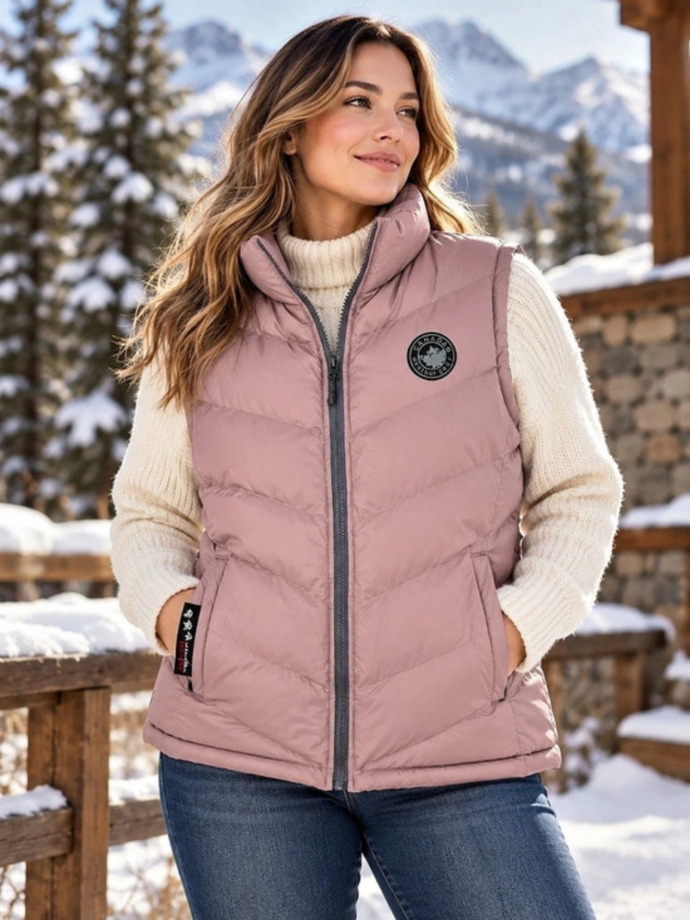 Canada Weather Gear Blush Pink Puffer Vest Women's L Gorpcore Outdoor